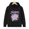 Soft Children Hoodie, Vertical Color Strip Anime Boys Portrait Print Pullover Sweatshirt, Autumn WinterCasualSport Long Sleeve Top For Kids Daily Wear