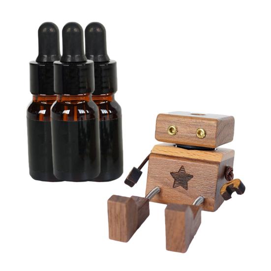 Car Aromatherapy with Essential Oil Easy to Install Man Figurine Handmade Shaking Feet Wooden Car Dashboard Decoration