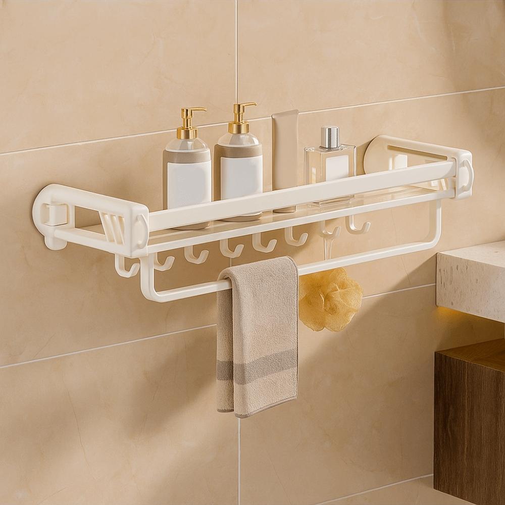 Wall Mounted Shampoo Storage Rack Carbon Steel Cosmetics Storage Rack  Bathroom