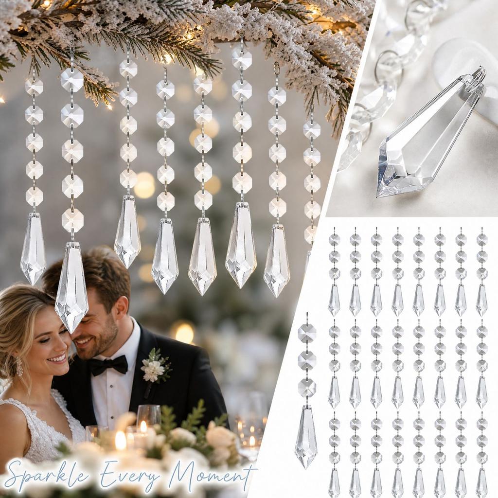 Christmas Snowflake Ornaments, & Acrylic Hanging Pendants, 30 Pack, Wedding Party Decor, 12cm