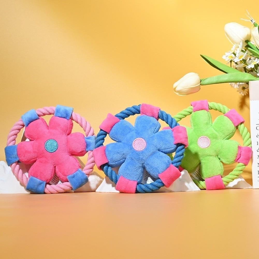 Squeaky Dog Chew Toy Cotton Rope Rope Dog Toy Dog Plate Game Dog Flying Disc Teeth Cleaning