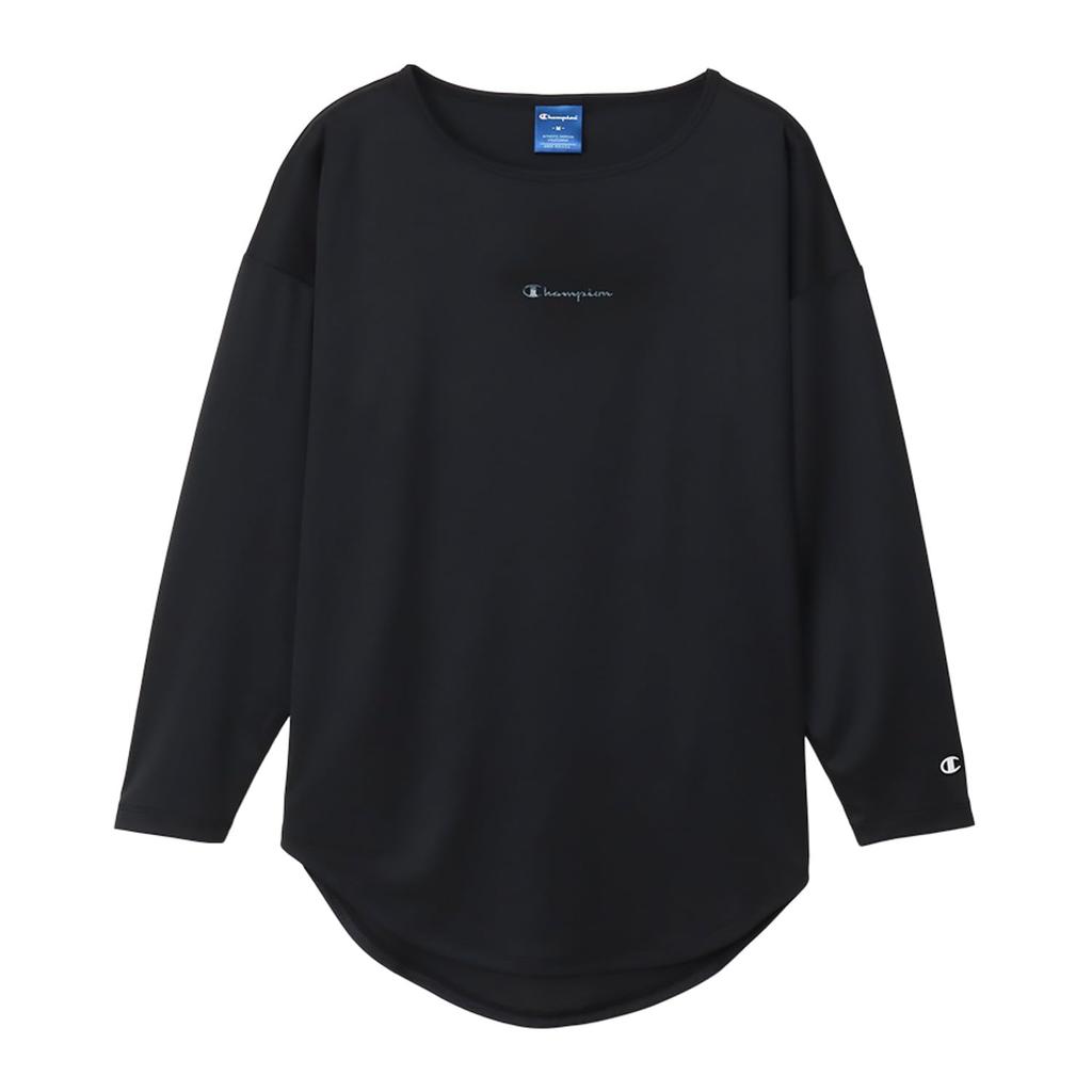 Champion Long Sleeve Round Relax Odor Quick UV Script Basic Sports T-Shirt, Neck, Fit, Antibacterial, Resistant, Drying, Protection, Logo, T-Shirt,