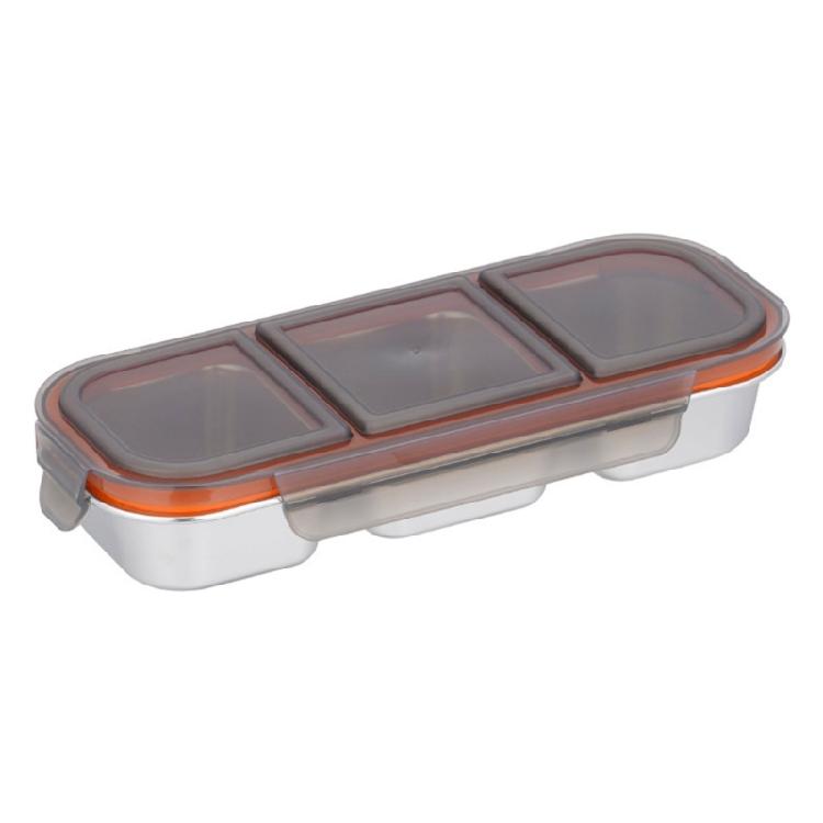 Mulftiunctional Stainless Meal Box With Separate Food Sections With  Lid Dishwasher Safe   For Travel School