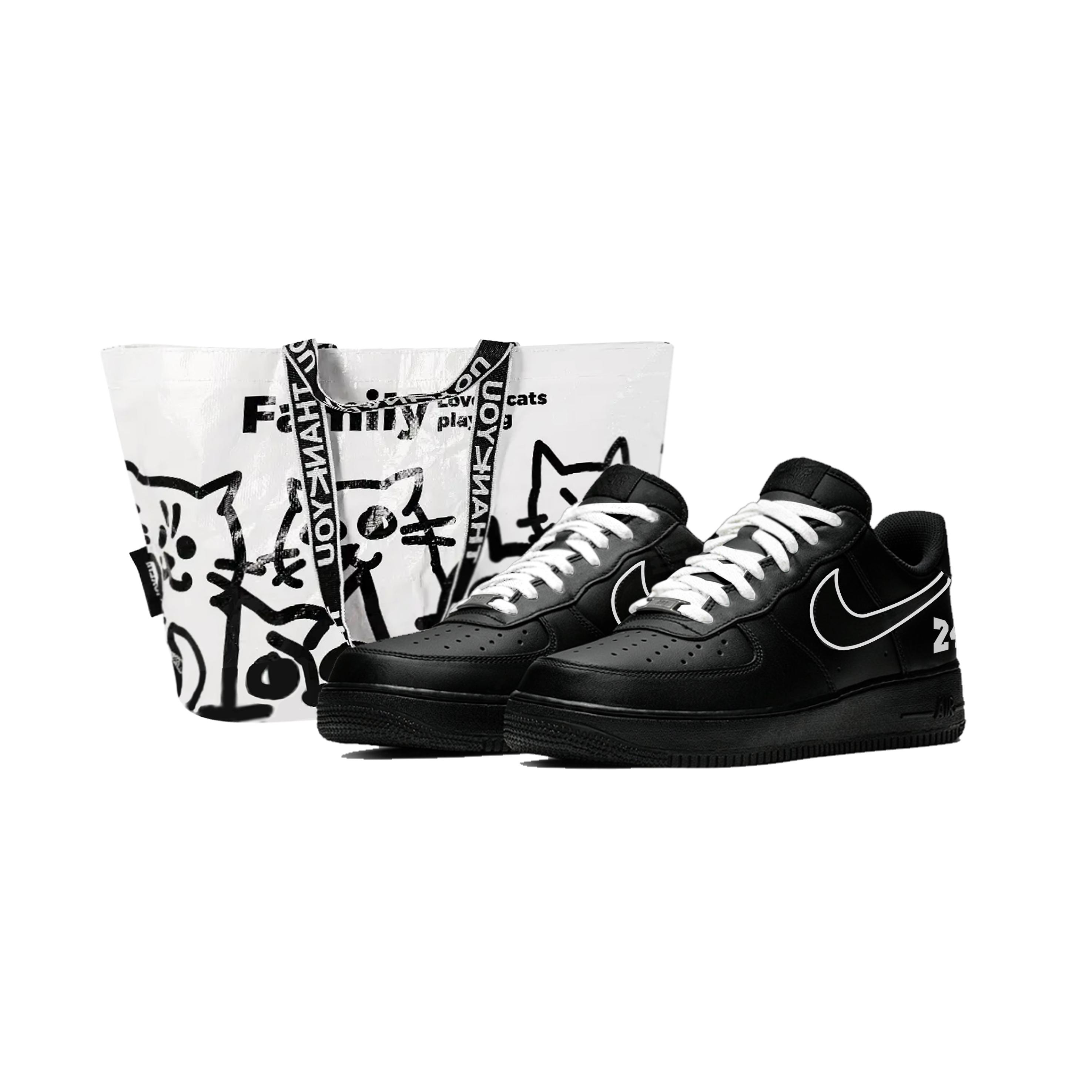 

Nike Air Force 1 Skateboard Shoes Unisex Low Top Black White CW2288-001(Team1274-S-BOX) 35.5