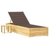 VidaXL Garden Lounge Chair with Table and Cushion Impregnated Pine