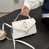 Fashiable Retro Korean Style Single Shoulder Handbag Women's Square Bag Simple PU Leather Spring New Arrival Handbags