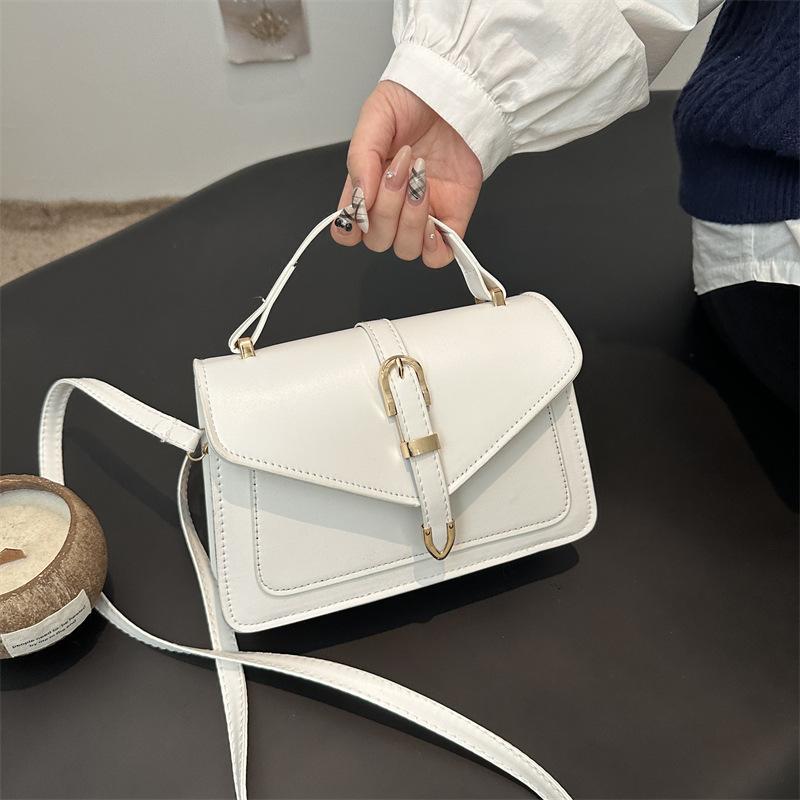 Fashiable Retro Korean Style Single Shoulder Handbag Women's Square Bag Simple PU Leather Spring New Arrival Handbags