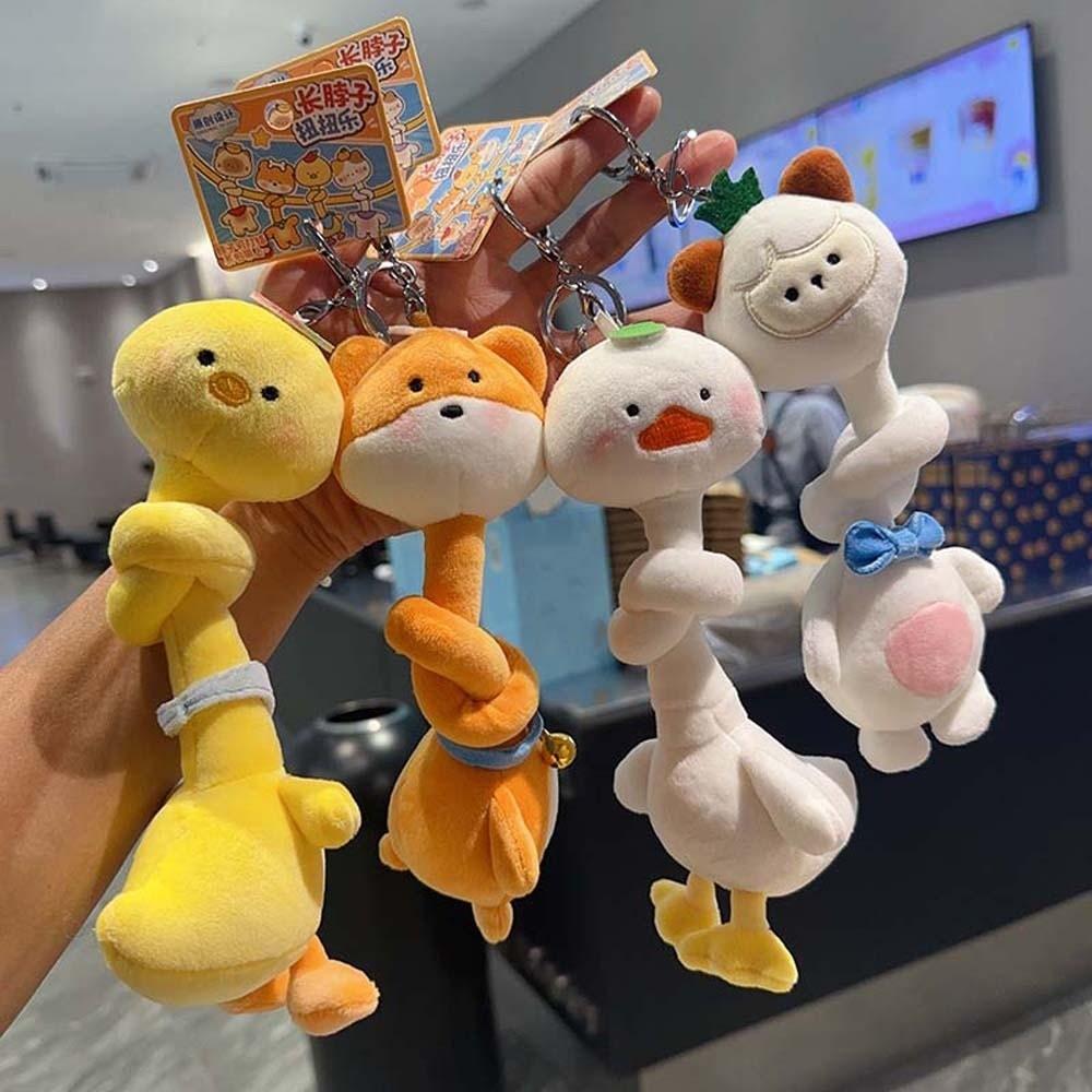 Flexible Structure Long Neck Stuffed Doll Twistable Animal Key Chain Gift for Girls