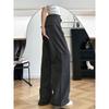 Gray Wide-Leg Cargo Pants for Women, New Summer Style for Plus-Size Girls, Pear-Shaped Body, High-Waisted, Loose Fit, Slimming Casual Pants