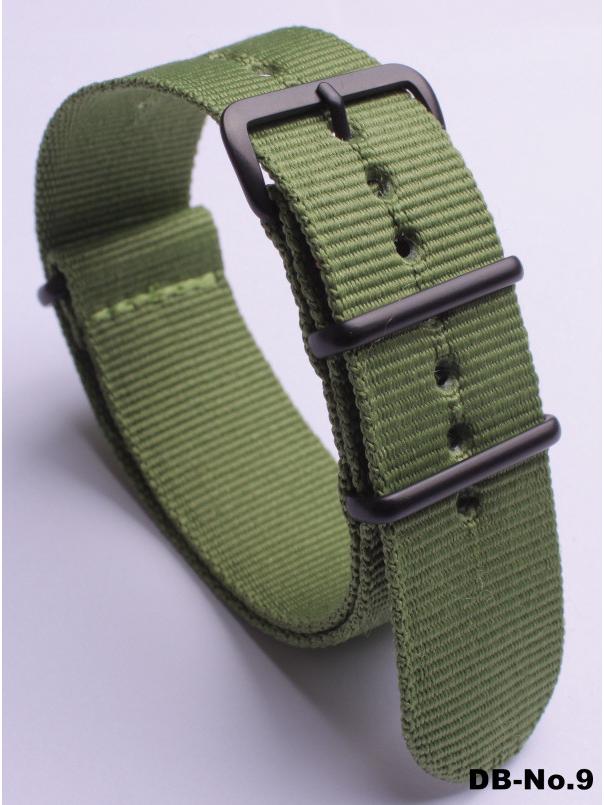 Black Nylon & Canvas Watch Strap with Vacuum-Plated Buckle