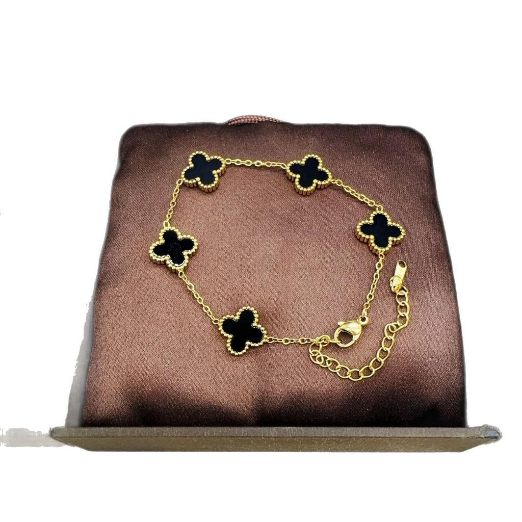 Fashion Titanium Steel Four-Leaf Clover Bracelet Women Do Not Lose Color Luxury High-Grade Hand Jewelry