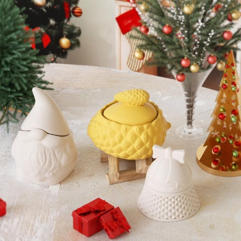 Christmas Resin Mold with Lid Candle Jar Silicone Mould Jewelry Display Storage Box Molds DIYs Epoxy Resin Casting Mould