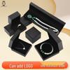 Diagonal Lattice Jewelry Box - Black: Holds Rings, Pendants, Bracelets, Necklaces; Custom Logo Option Available