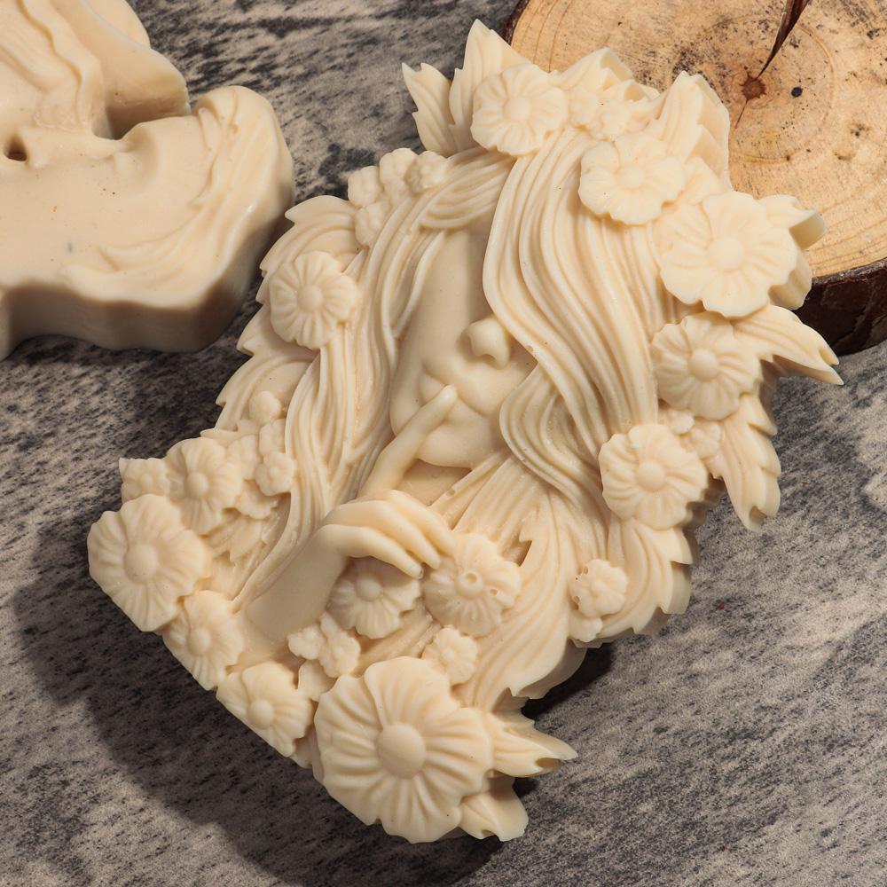 Lovers' Anniversary Silicone Candle Mold Diy Couple Portrait Carving Mould Art Aromatherapy Plaster Molds Valentine's Day Decor