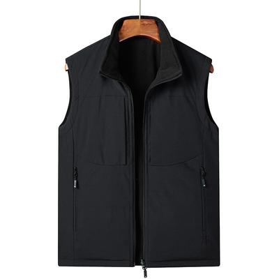 Winter Velvet Vest Double-sided Wear Men's Casual Outdoor Sports Fishing Vest Breathable Jacket Men