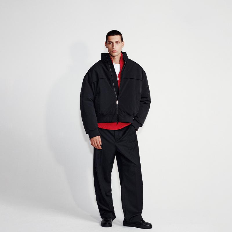 Calvin Klein Trendy Casual Commuter Stand Collar Cotton Jacket Men Jacket Space-Black 40346MF