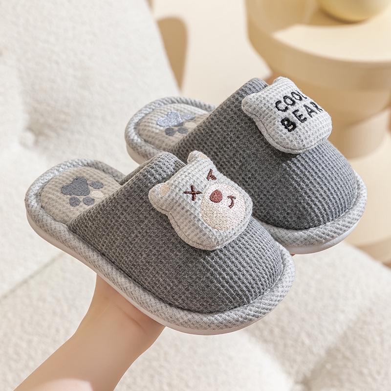 Süße rutschfeste Baumwollhausschuhe für Kinder - Prinzessinnen- & Hasen-Designs, Perfekt für den Innenbereich im Herbst/Winter