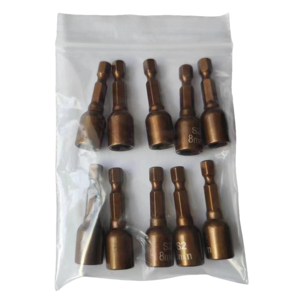 Set of 5/10 Strong Magnetic Drill Bit Nut Driver Socket Bits 1/4Inch Hex Shank Socket Adapter for Efficient Repair Work