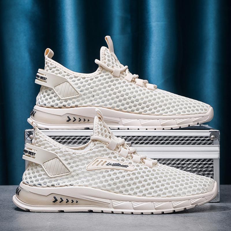 Men Sneakers Lightwhite Breathable Running Shoes for Men Mesh Summer Lace-Up Outdoor Walking Shoe Zapatillas De Deporte