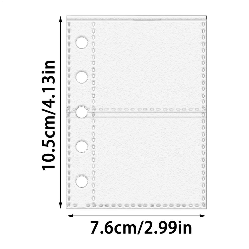 10Pcs M5 Binder Pockets 5-Ring Clear Folder Organizer Photocard Sleeve Sheets For Credit Business Card Money Protectors