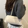 Textured Leopard Print Shoulder Bag Polyester Underarm Bag Trendy Handbag  Daily Use