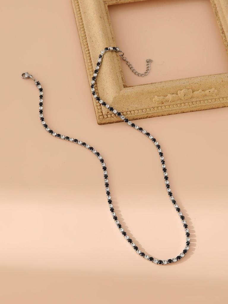 Rozsdamentes acél többsoros gyémánt cirkónia karkötő férfiaknak és nőknek