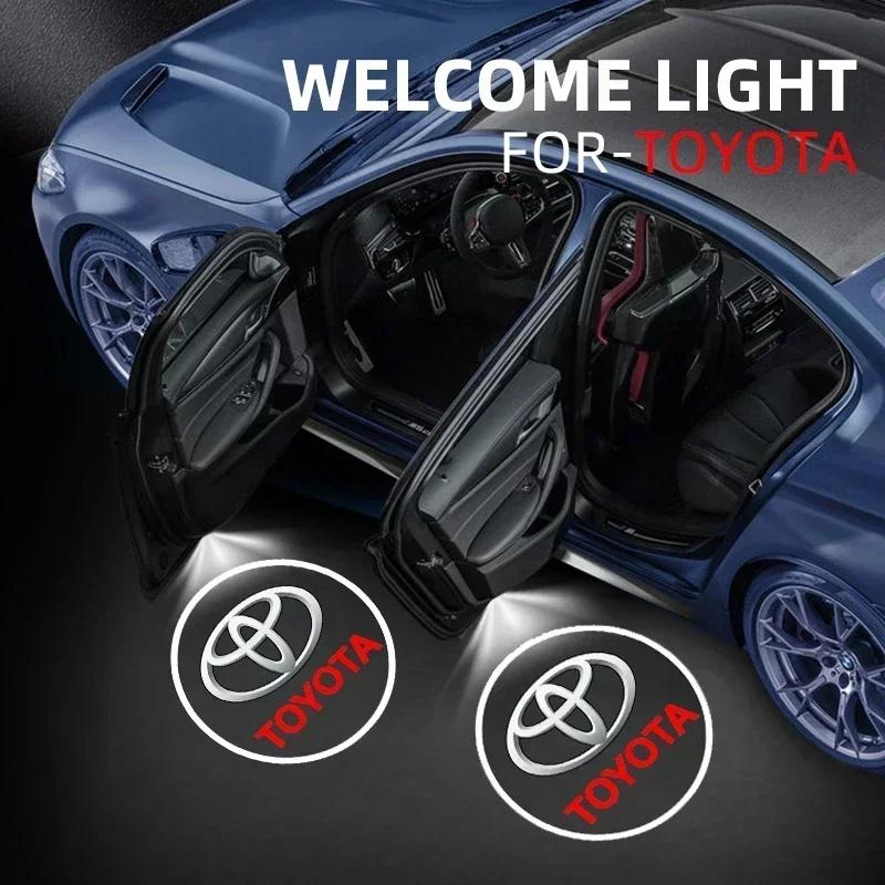 For Toyota S2212PCS Led Car Door Welcome Laser Projector Logo Night Light Wireless For Toyota Camry Hilux Prius Auris Car Accessories