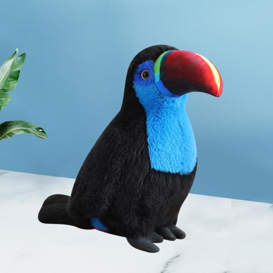 Jucărie de pluș tucan, pasăre cu gură mare, păpușă de pluș, pernă, acasă, birou, decorare dormitor, copii adulți, cadou de aniversare de Crăciun