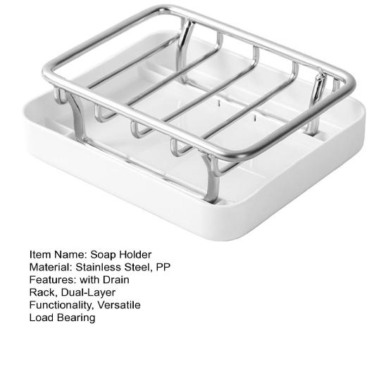 Steel Soap Holder with Independent Drainage Layer Double-Layer Design Bathroom