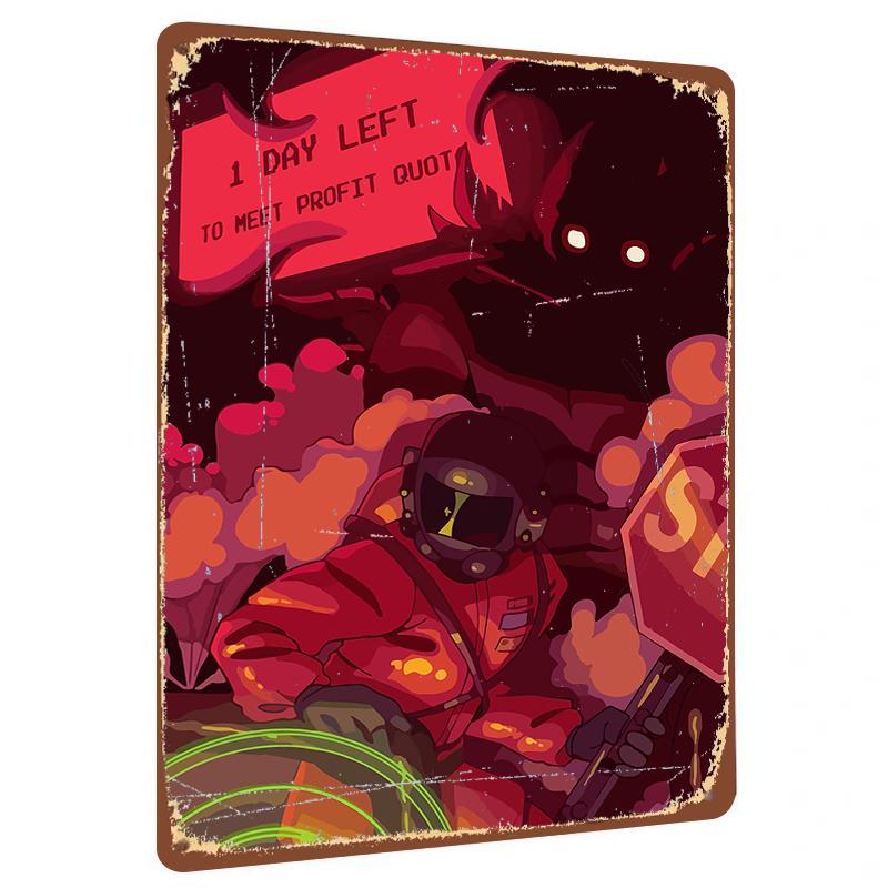 

Cyberpunk Danger Warning Metal Wall Art Gaming Theme Decorative Iron Painting Home Decor 20x30cm（7.8x11.8inch）