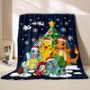 Christmas Pokmon Pattern Blanket Warm Soft Fluffy Kids and Adult Sofa Bed Throw Blanket Suitable Travel Camping Luxury Gift