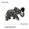 Rhinestone Elephant Brooch for Women Unisex Glass Animal Pin Mammoth Lapel Pins Banquet Party Backpack Gifts Jewelry Accessories