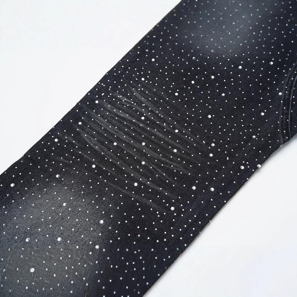 Grenzüberschreitender Beauty-Trend VALE Amerikanische High Street Hip-Hop Heiße Diamant-Sprüh-Pferd-Weide Gerade Jeanshose