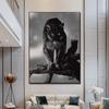 Black Leopard Canvas, Painting, Modern Wall Art, Posters with Animals and Prints, Painting for Decorating the Living Room, Painting Without Frames