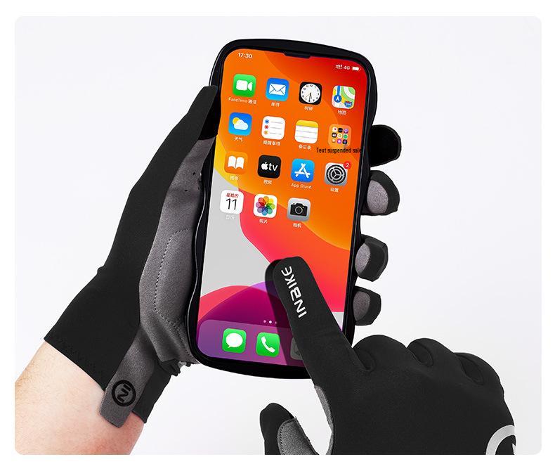 INBIKE Vollfinger-Touchscreen-Fahrradhandschuhe mit Stoßdämpfung, rutschfestes Design für Damen und Herren - Frühling/Herbst