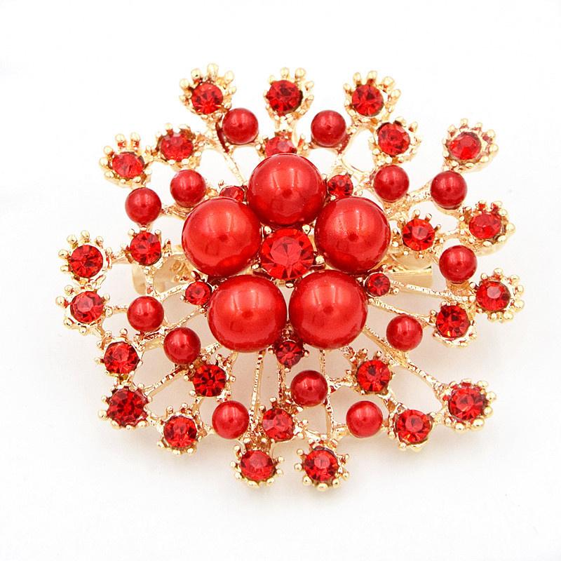 Women'S Clothing Accessories Large Snowflake Pearl Crystal Brooch Exquisite Flower Brooch Pin