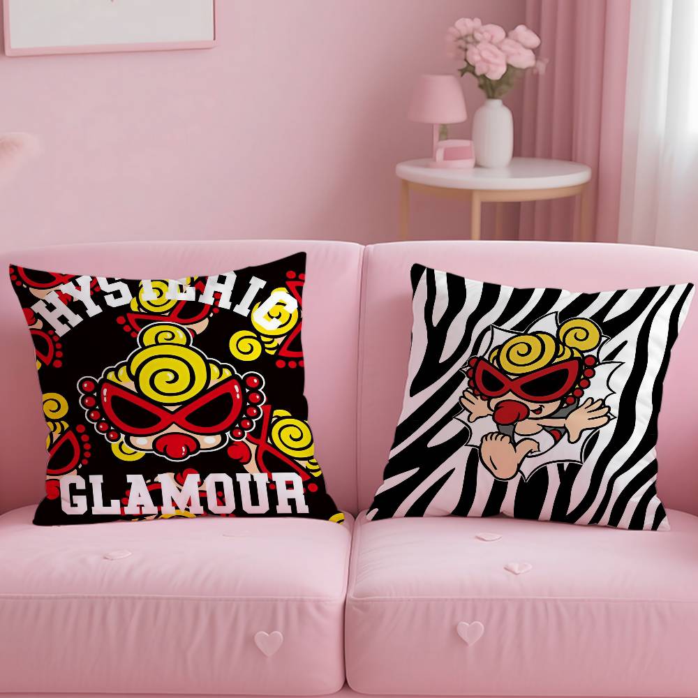 Luxury Japan Fashion H-Hysteric M-Mini Pillow Case Anti-Dustmite Pillowcase Invisible Zipper Silky Short Plush Sofa Cushion Cove