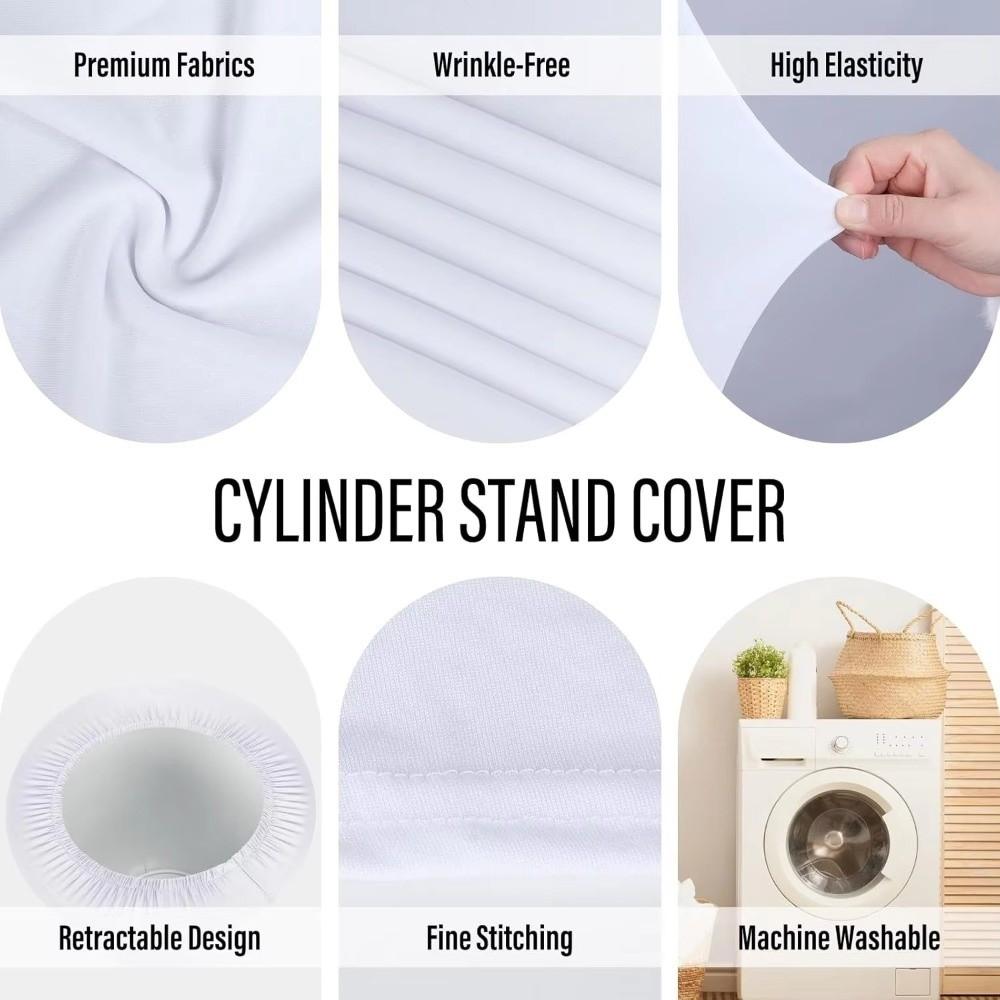 Polyester Desserts Tablecloth Reusable Party Wedding Decor DIY Cylinder Cover Cake Column Backdrop