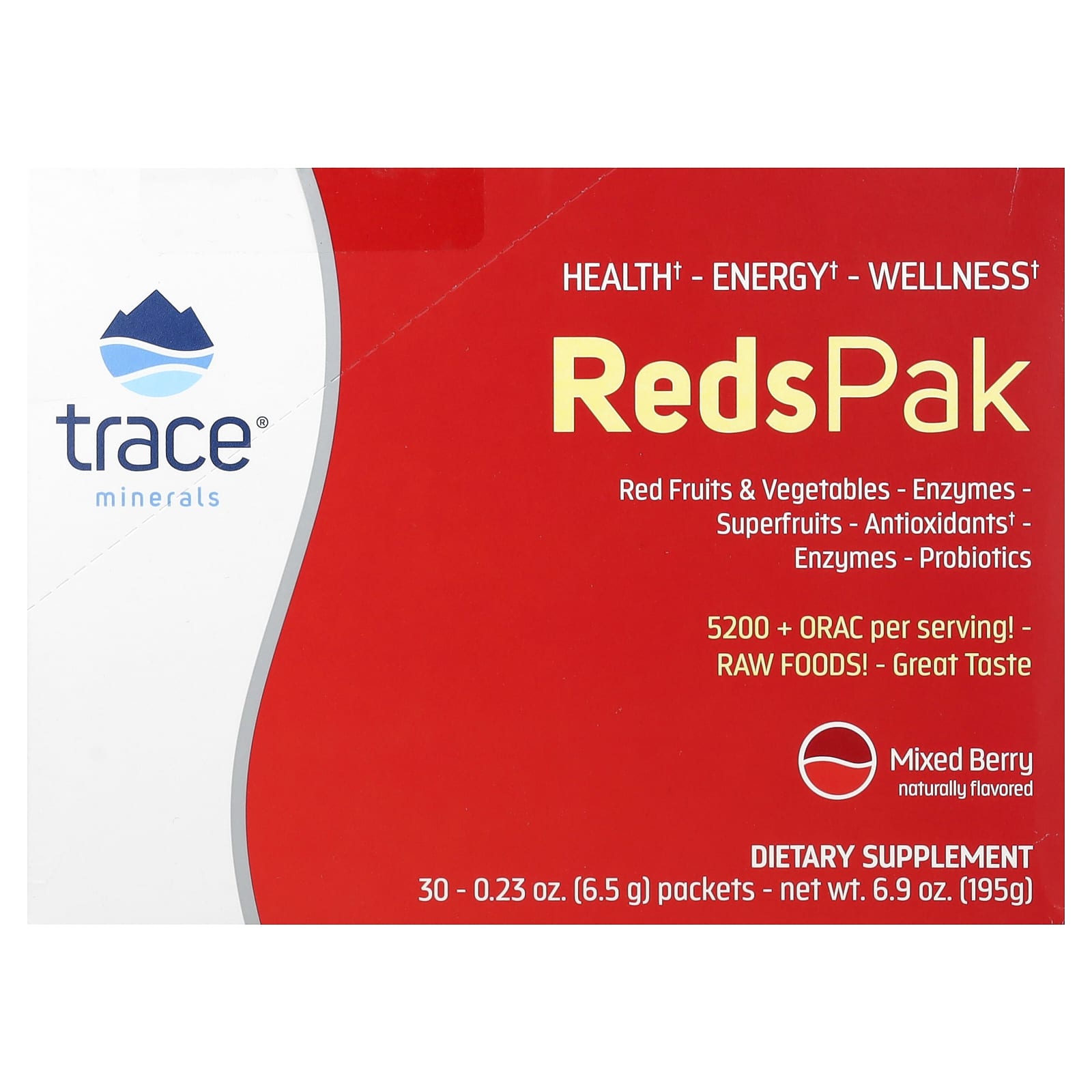 

Reds Pak, Mixed Berries, 30 Packets, 6.5G (0.23Oz) Each