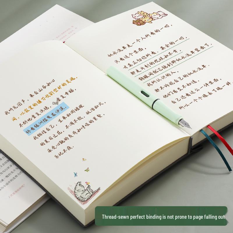A5 PU Leather Thick Blank Notebook, 380 Pages - Ideal for Business Meetings