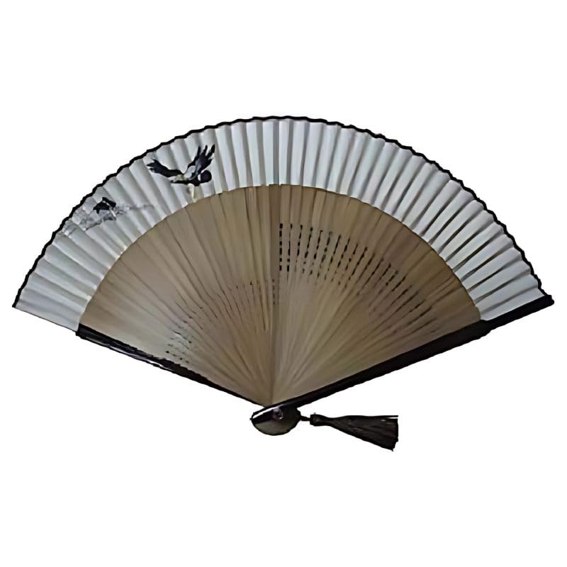 Acacia Style Folding Kimono Silk Folding Includes Fan Fan, Shop, High-Quality Silk, Men's, Fan, Pouch, Boxed, Gift, G5, Ivory/Eagle