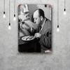 Alfred Hitchcock Decor Vintage Metal Signs Tin Signs Captain Poster Decor for Bar Pub Club Man Cave Wall Decoration