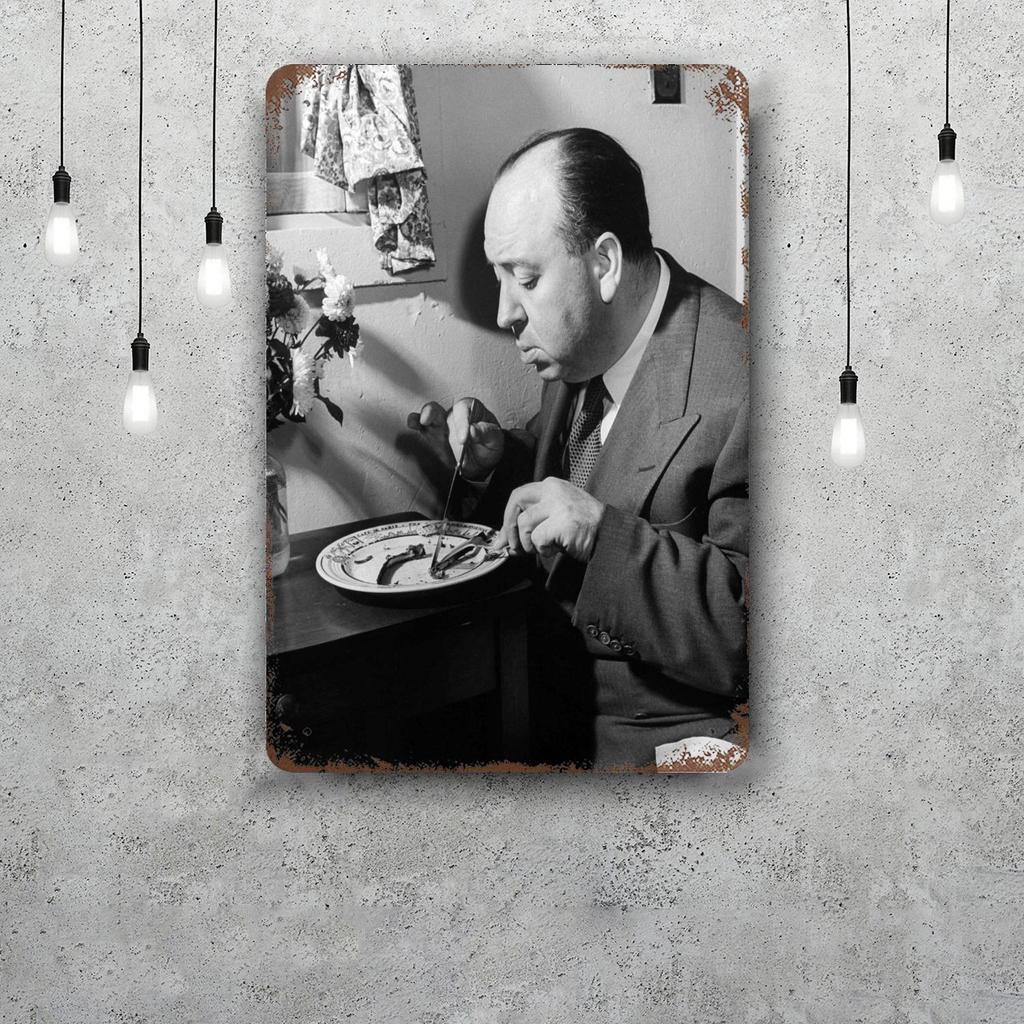 Alfred Hitchcock Decor Vintage Metal Signs Tin Signs Captain Poster Decor for Bar Pub Club Man Cave Wall Decoration