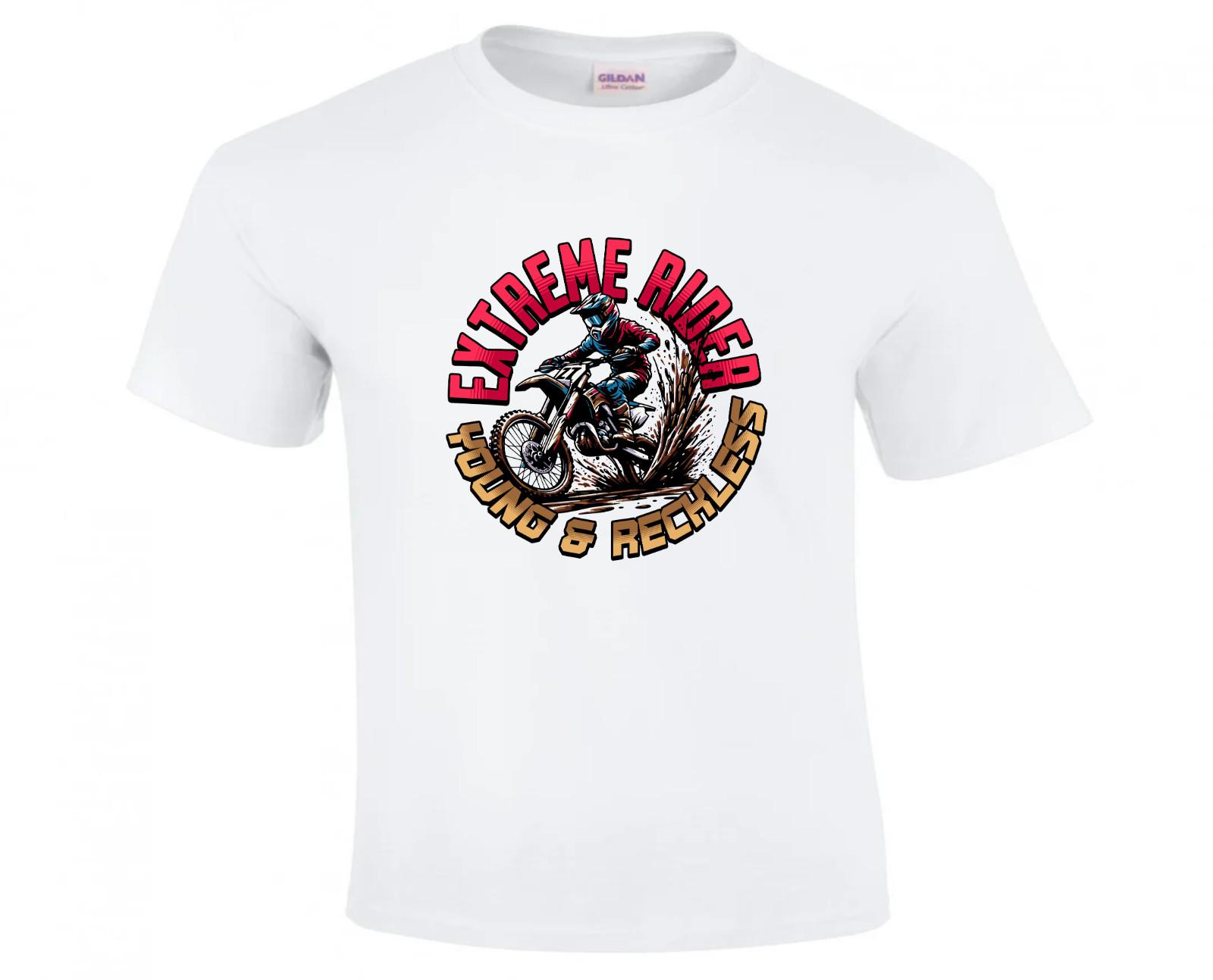 Extreme Rider Young And Reckless Bikers T Shirt Motorbikes Motorcycle Motocross XXXL