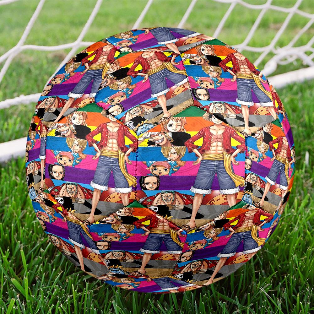 One Piece Print Size 5 Soccer Ball, Standard Match Football for Sports Game and Team Practice, Ideal Gift for Soccer Fans