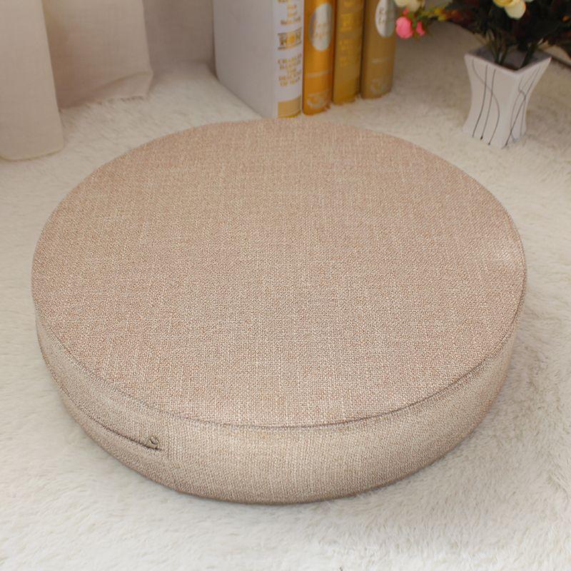 

Ткань Съемный Моющийся Футон круглый Эркер Лен Медитировать Дзен Молиться Подушка Пол Балкон Татами Утолщенная Подушка Beige 30x 6cm foam core