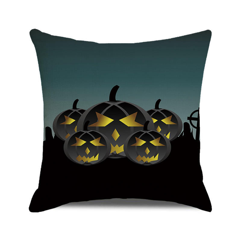 Halloween colorful pumpkin devil Digital printing short plush pillow covers for car sofa office cushion cover home goods
