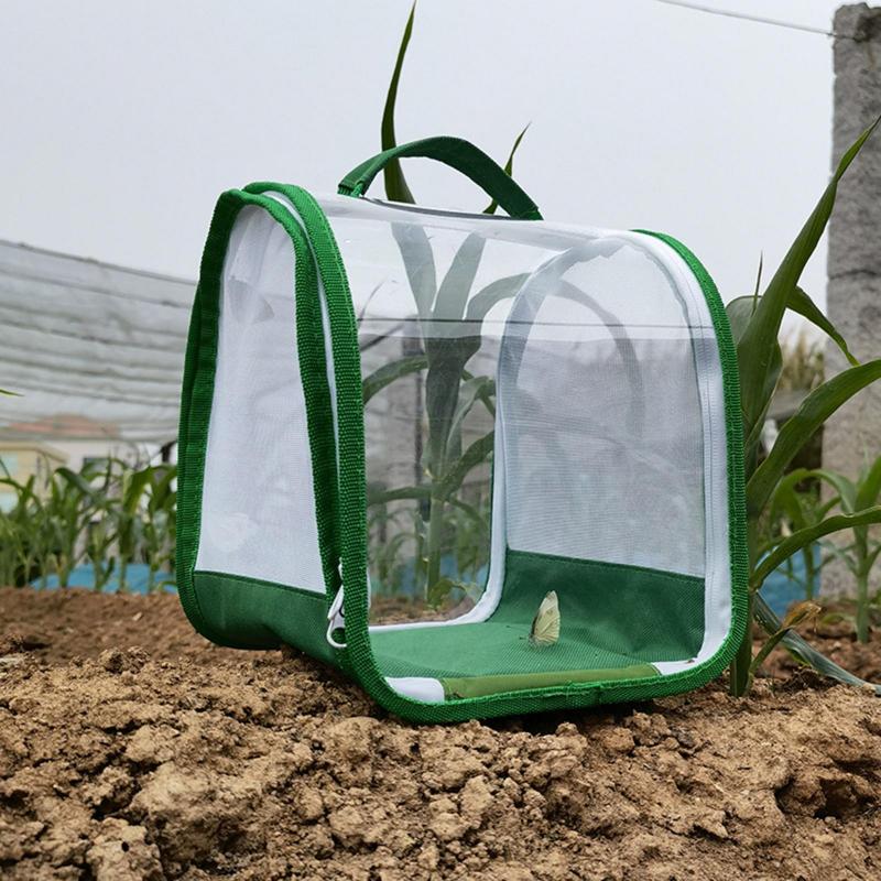 Clear PVC Insect Butterfly Habitat Cage Portable Outdoor Insect Observer Collapsible Critter Box for DIY Insect Observation