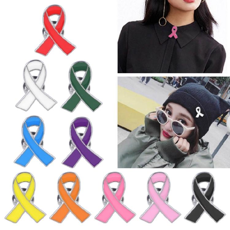 Breast Cancers Awareness Pin Alloy Material Corsage Pin Ribbon Enamel Pins
