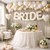 Globo de Letra Blanco BRIDE Corazón y Globos de Látex Dorados Metálicos Set Bachelorette Fiesta Preboda Decoraciones